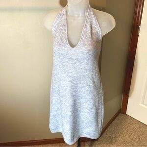 Princess Polly Soft Blue Knit Halter Dress